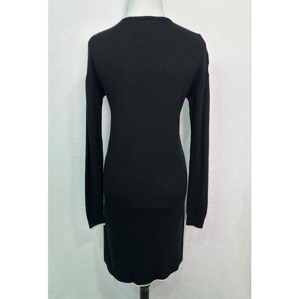 Banana Republic Black Merino Cashmere VNeck Long Sleeve Sweater Dress Size Small - Picture 4 of 10